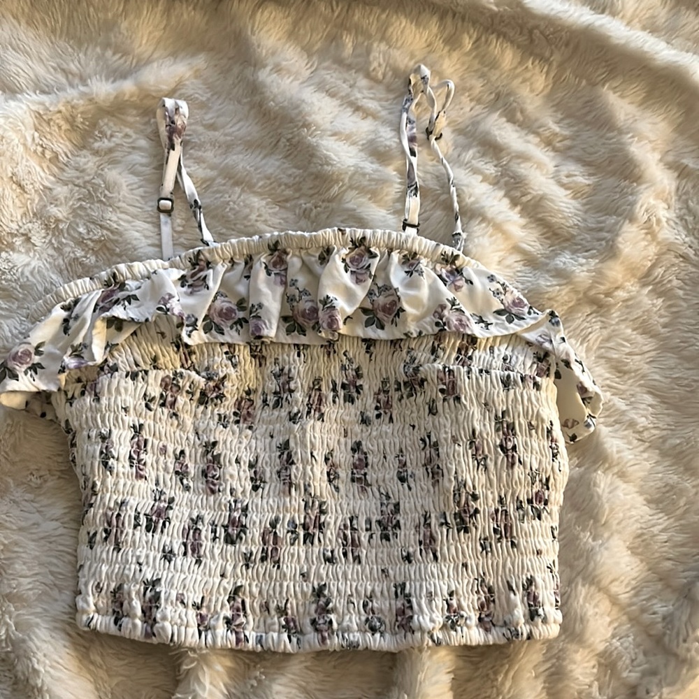 Ruffled Floral Cami with adjustable Shoulder Straps